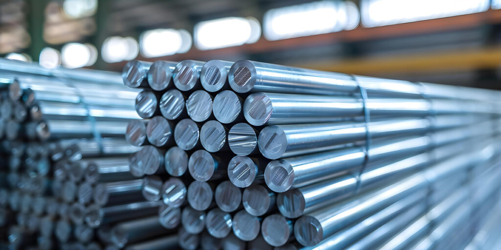 A stack of aluminum rods in El Paso.